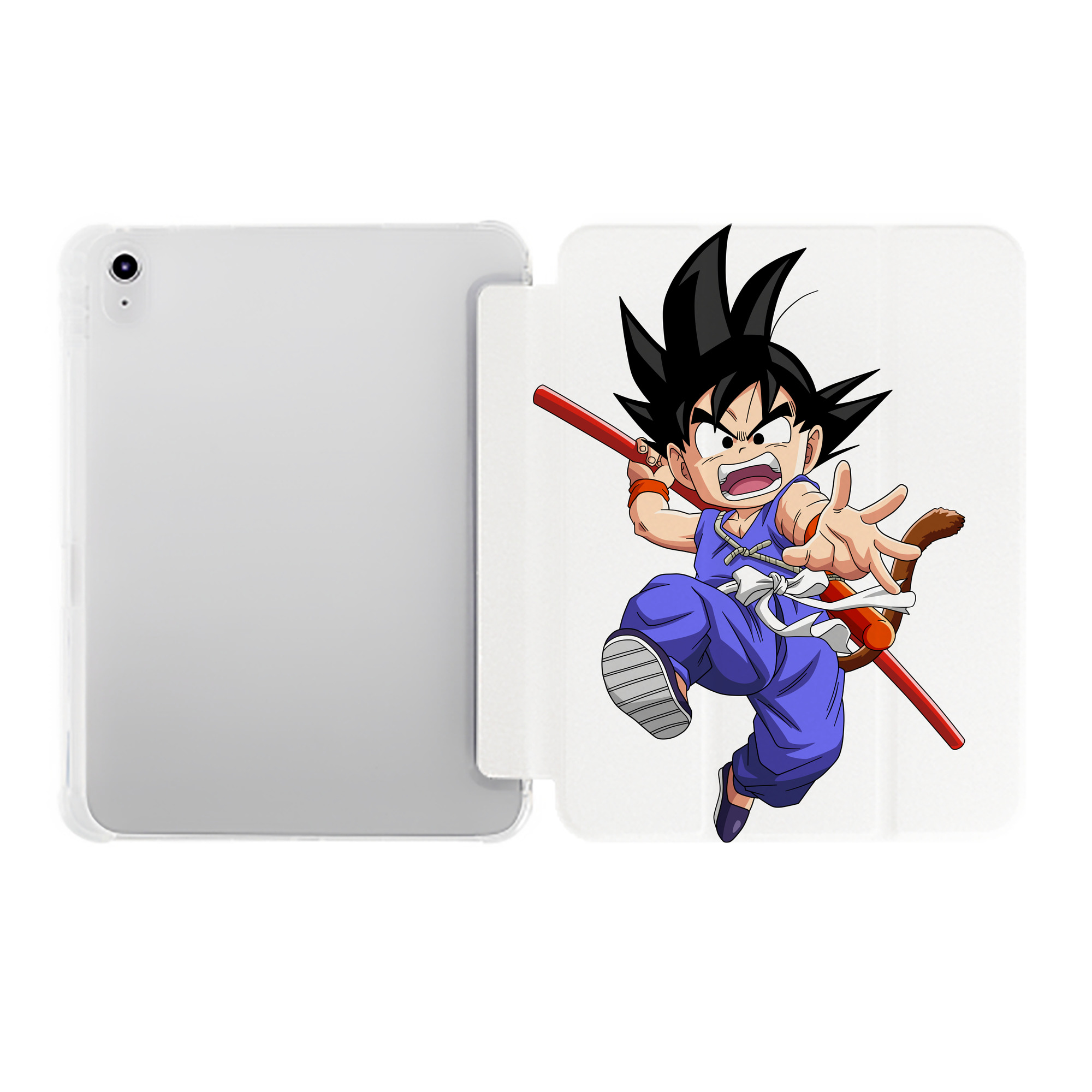 （画像用） ドラゴンボール 孫悟空（そん ごくう）Son Goku カカロット DRAGON BALL Kakarotto IPad ケース ペン収納付き 三つ折りスタンド PUレザー×シリコン 対応機種9.5/10.5/10.9インチ